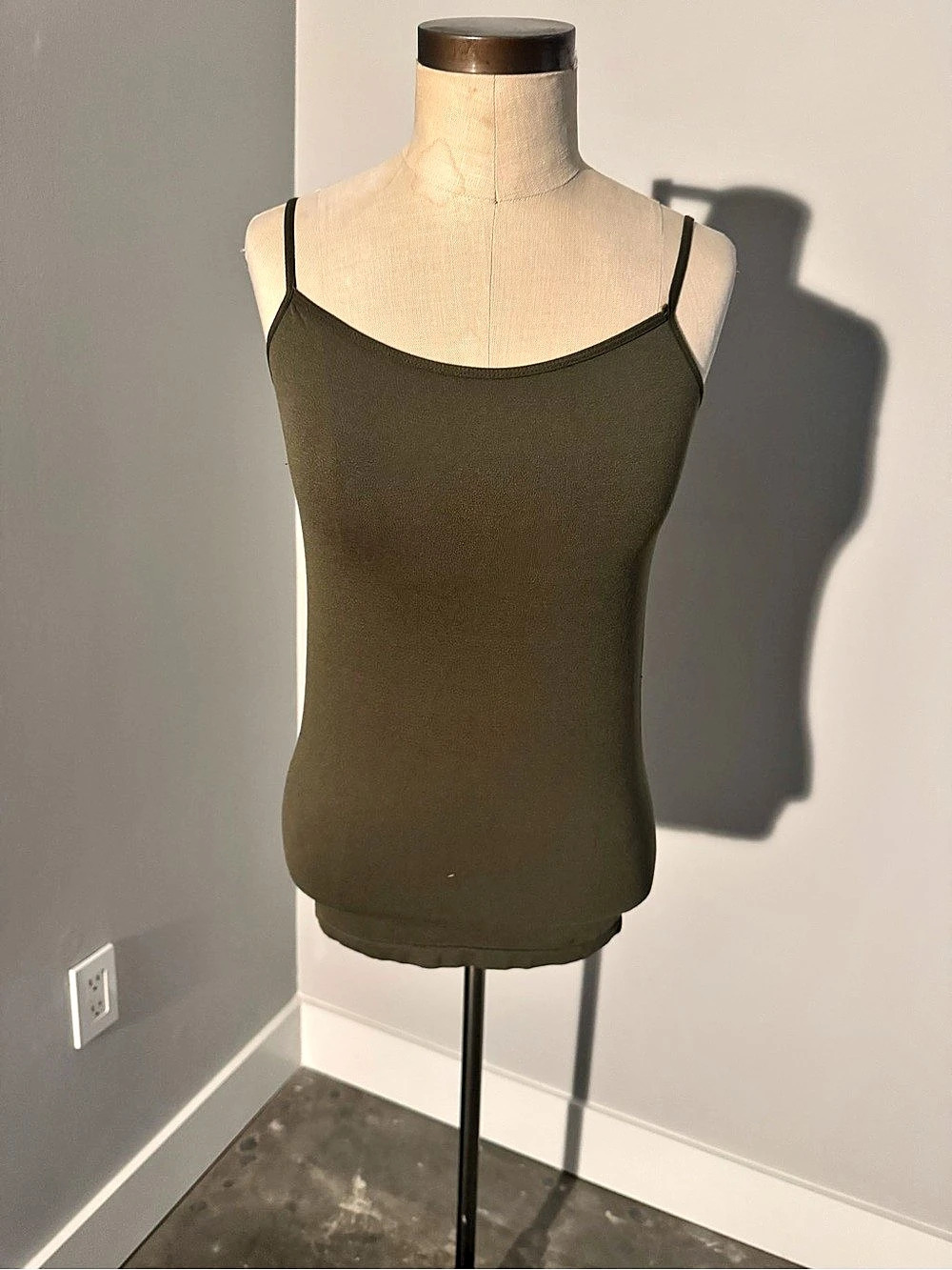 INC International Concepts Olive Cami Green Medium Like New